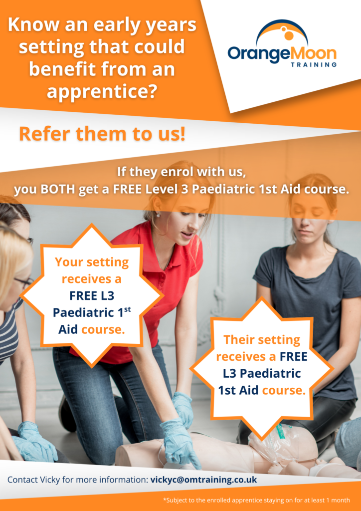 refer a nursery and get a free course poster